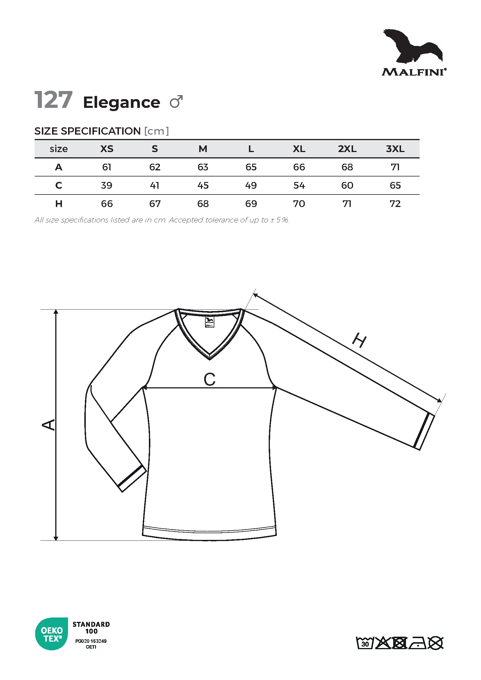 Tabulka velikostí produktu Triko dámské Elegance 127 bílá