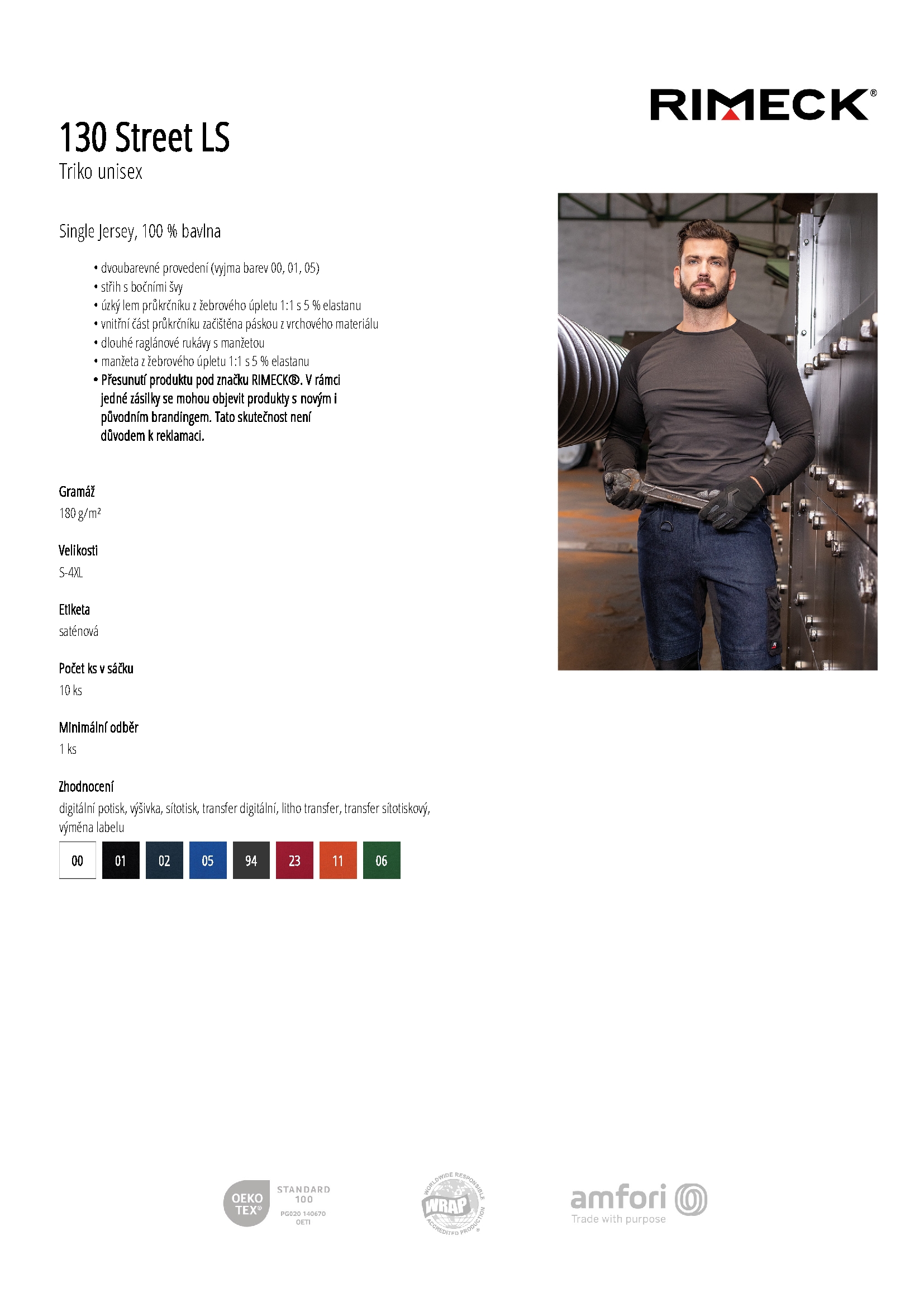 Karta produktu Triko unisex Street LS 130 bílá