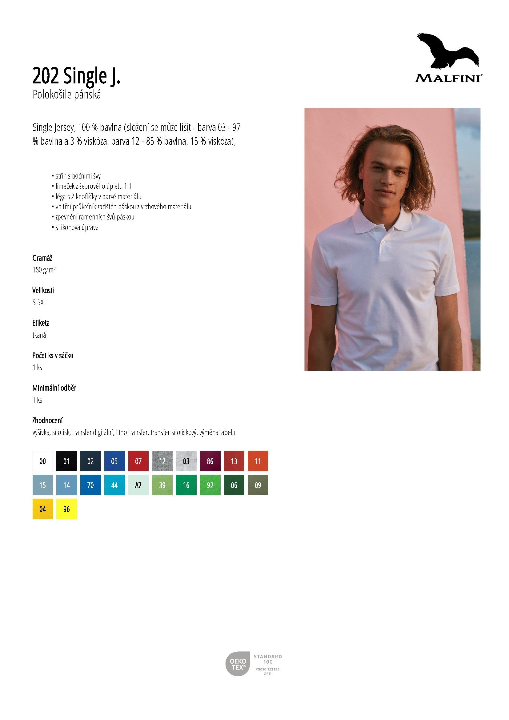 Karta produktu Polokošile pánská Single J. 202 bílá