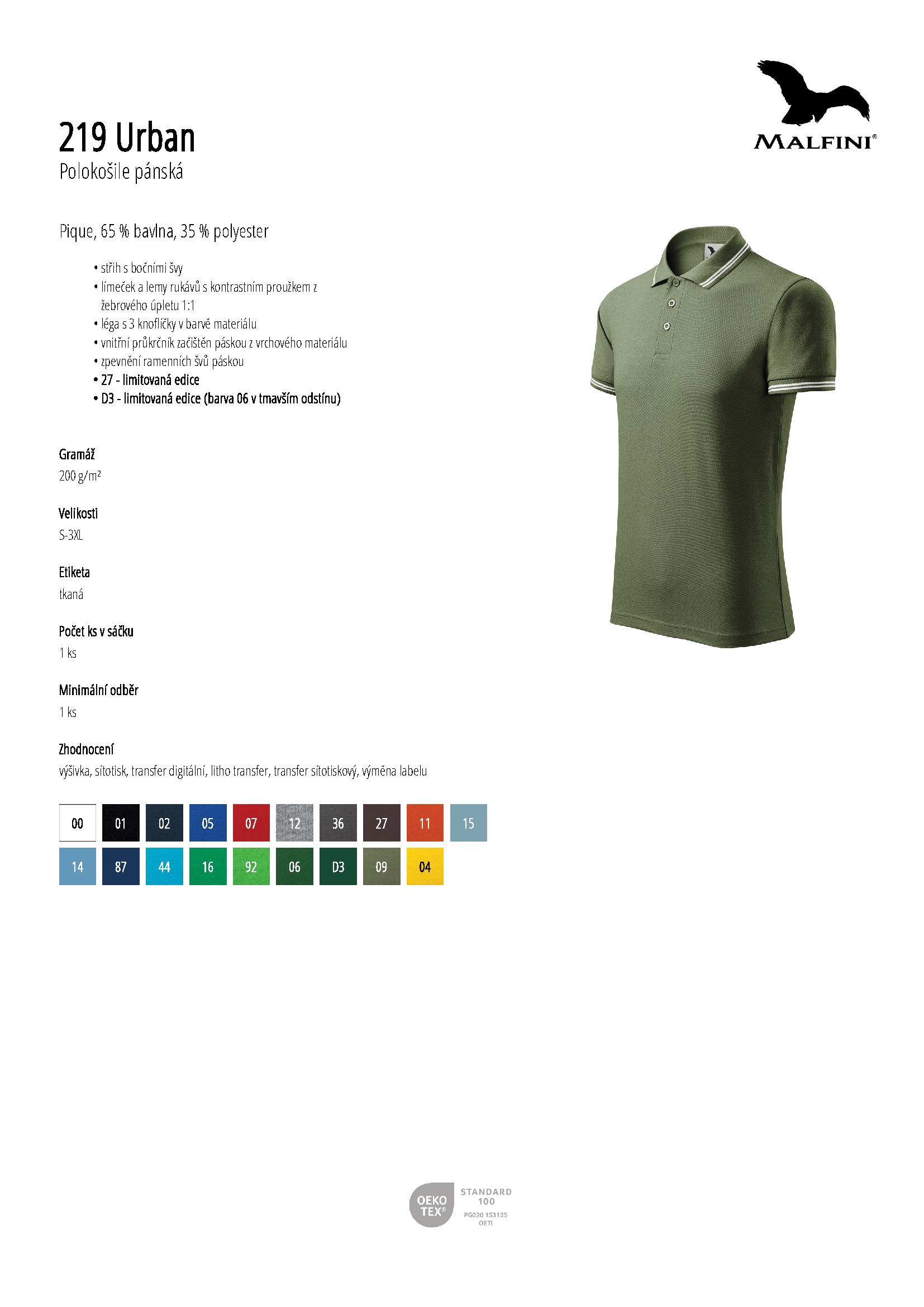 Karta produktu Polokošile pánská Urban 219 bílá