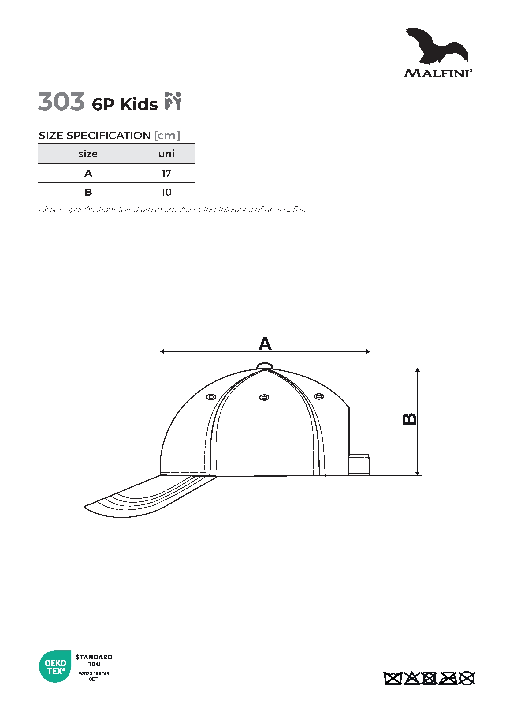 Tabulka velikostí produktu Čepice dětská 6P Kids 303 bílá