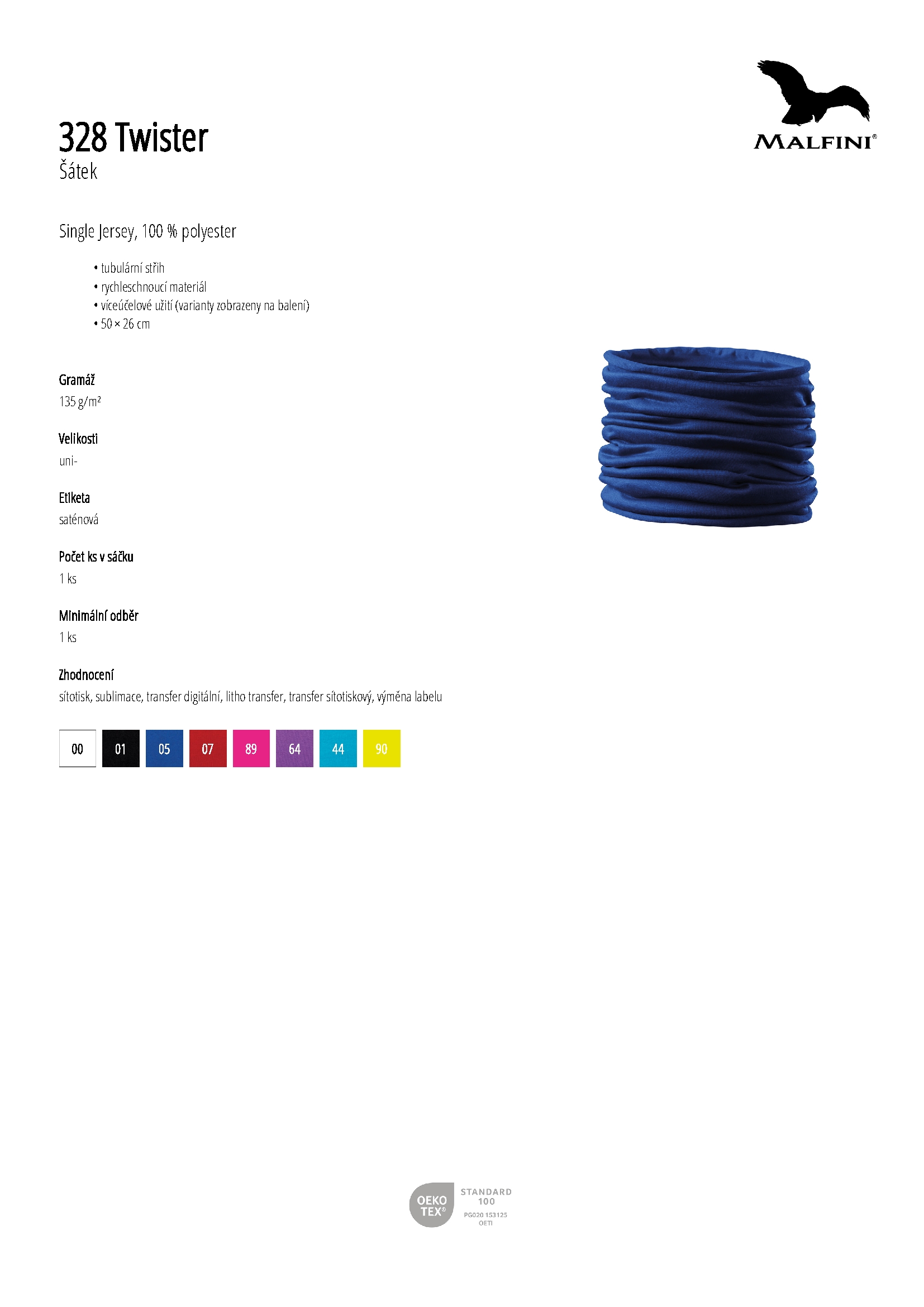 Karta produktu Šátek Twister 328 bílá