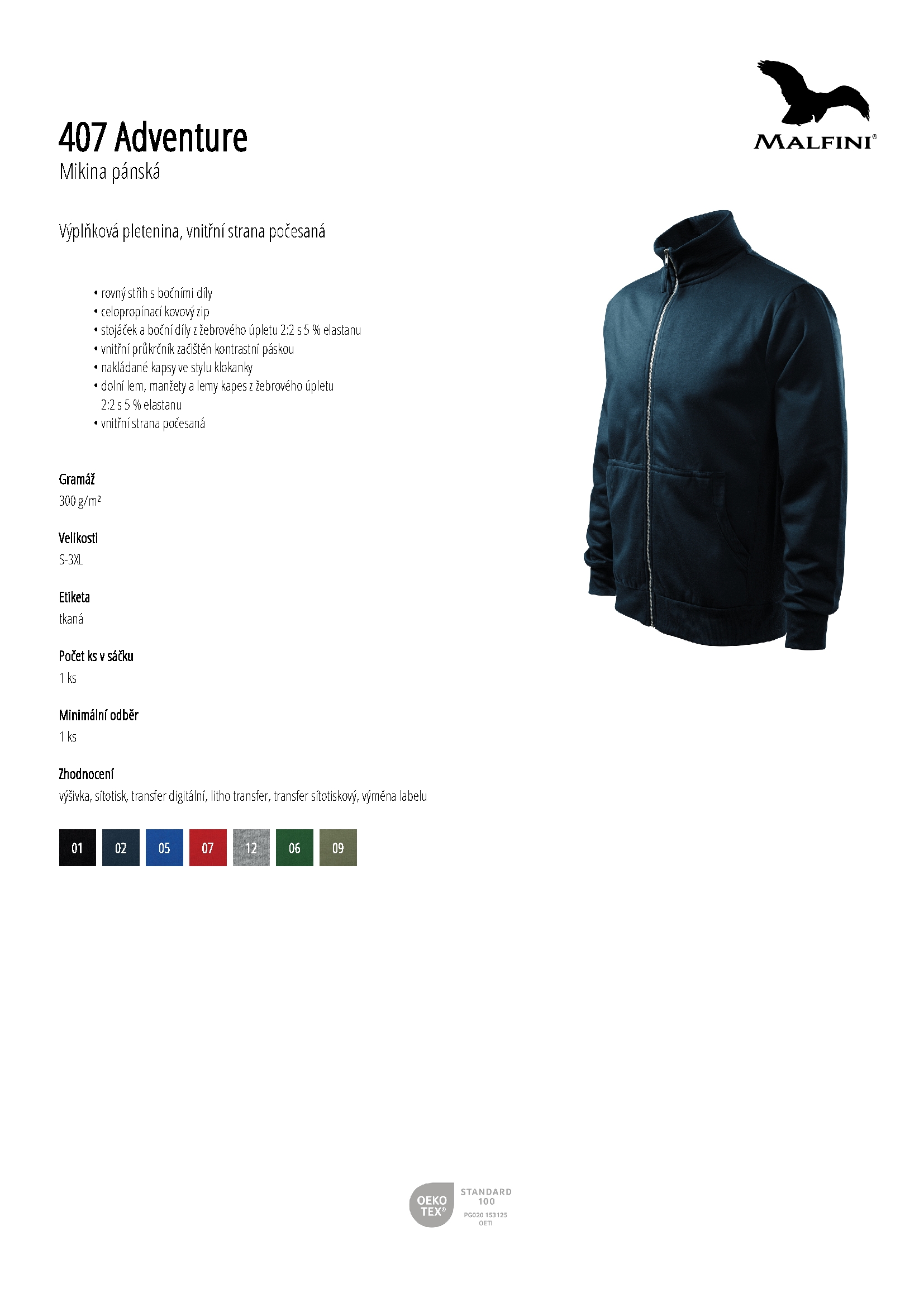 Karta produktu Mikina pánská Adventure 407 černá