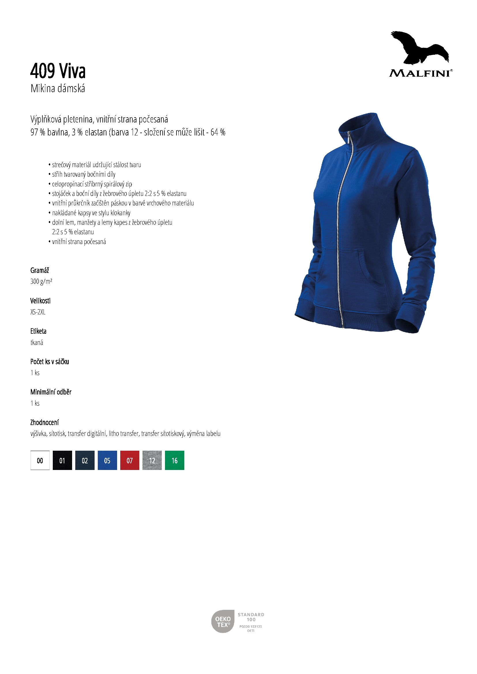 Karta produktu Mikina dámská Viva 409 bílá