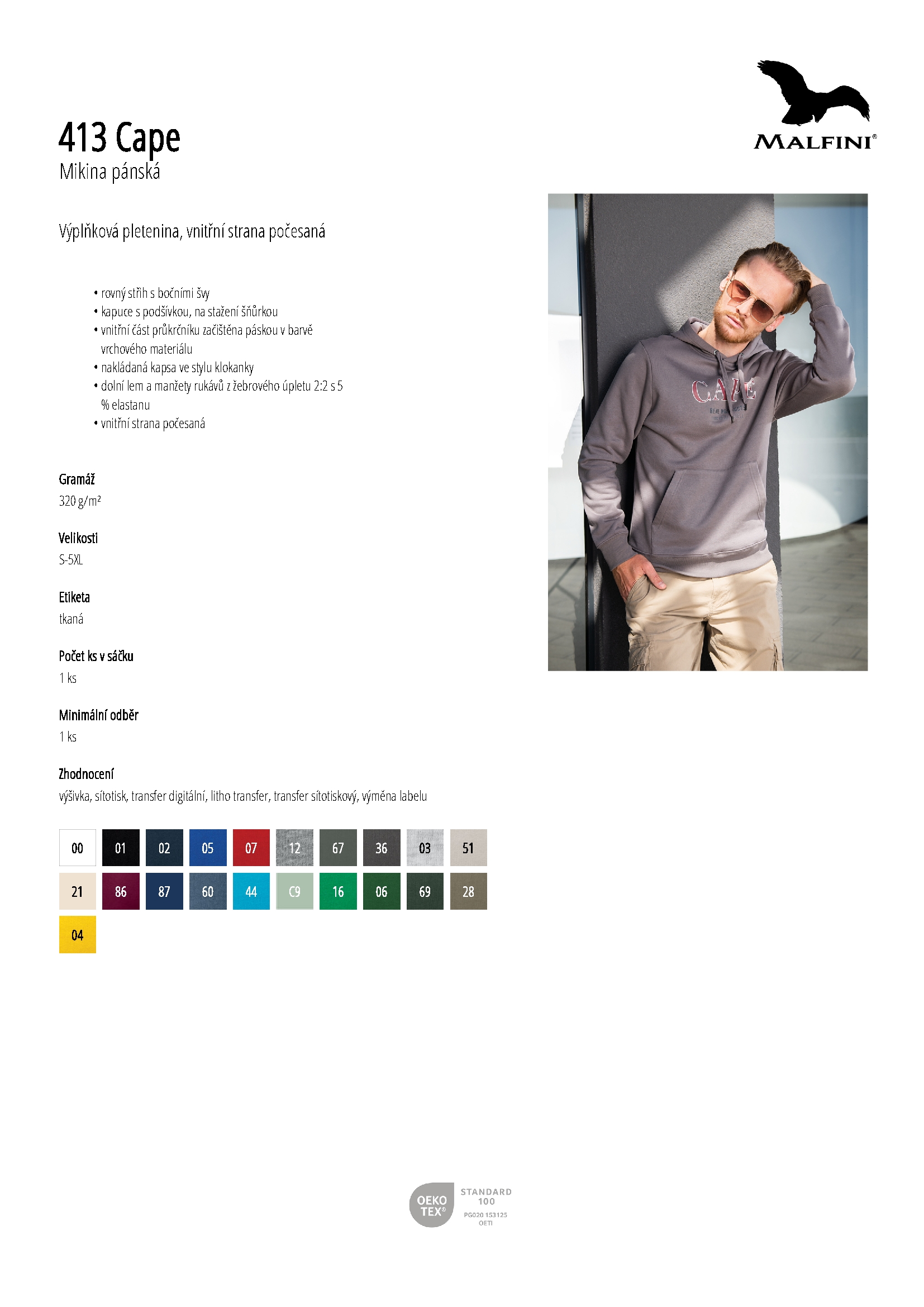 Karta produktu Mikina pánská Cape 413 bílá