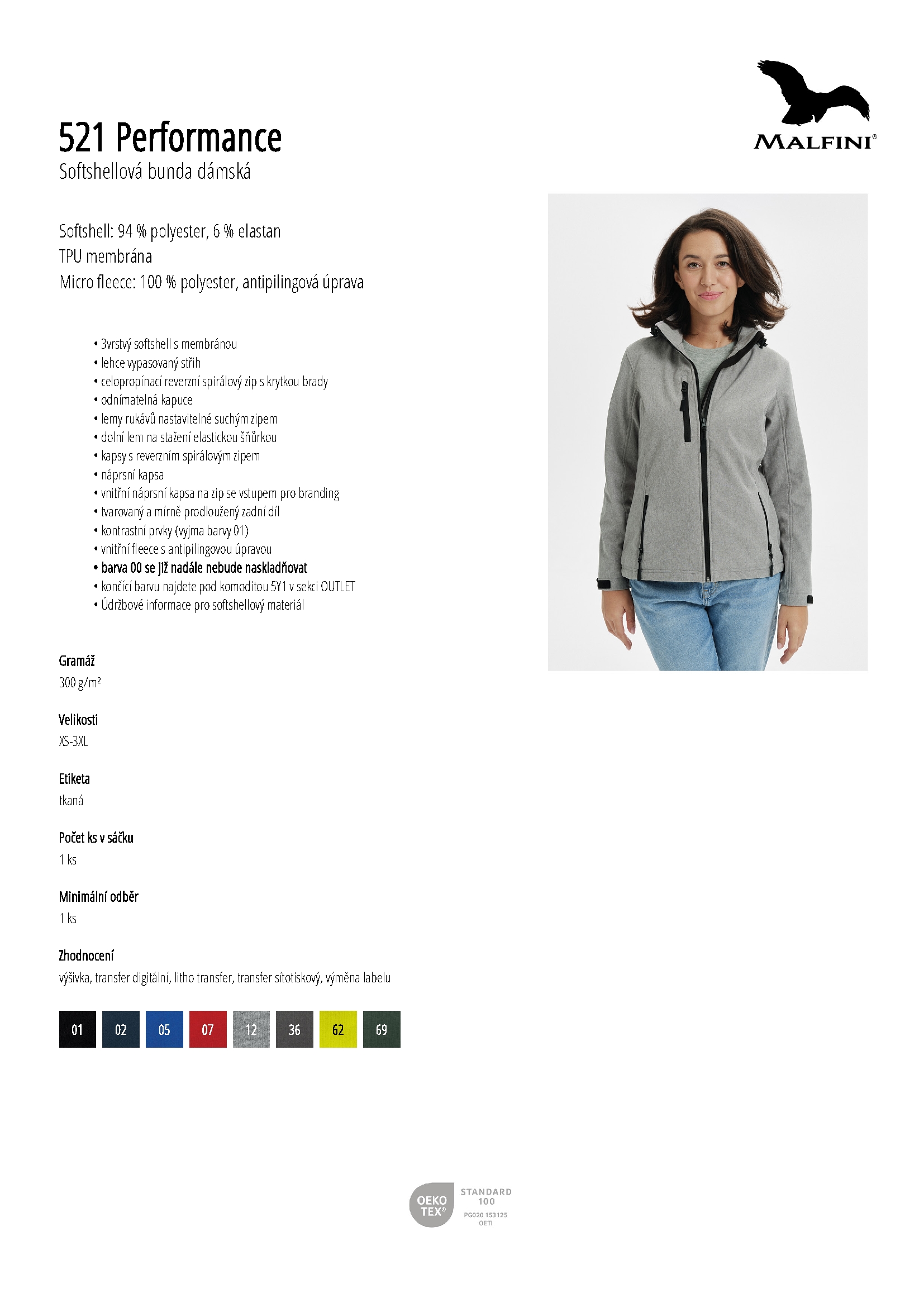 Karta produktu Softshellová bunda dámská Performance 521 černá