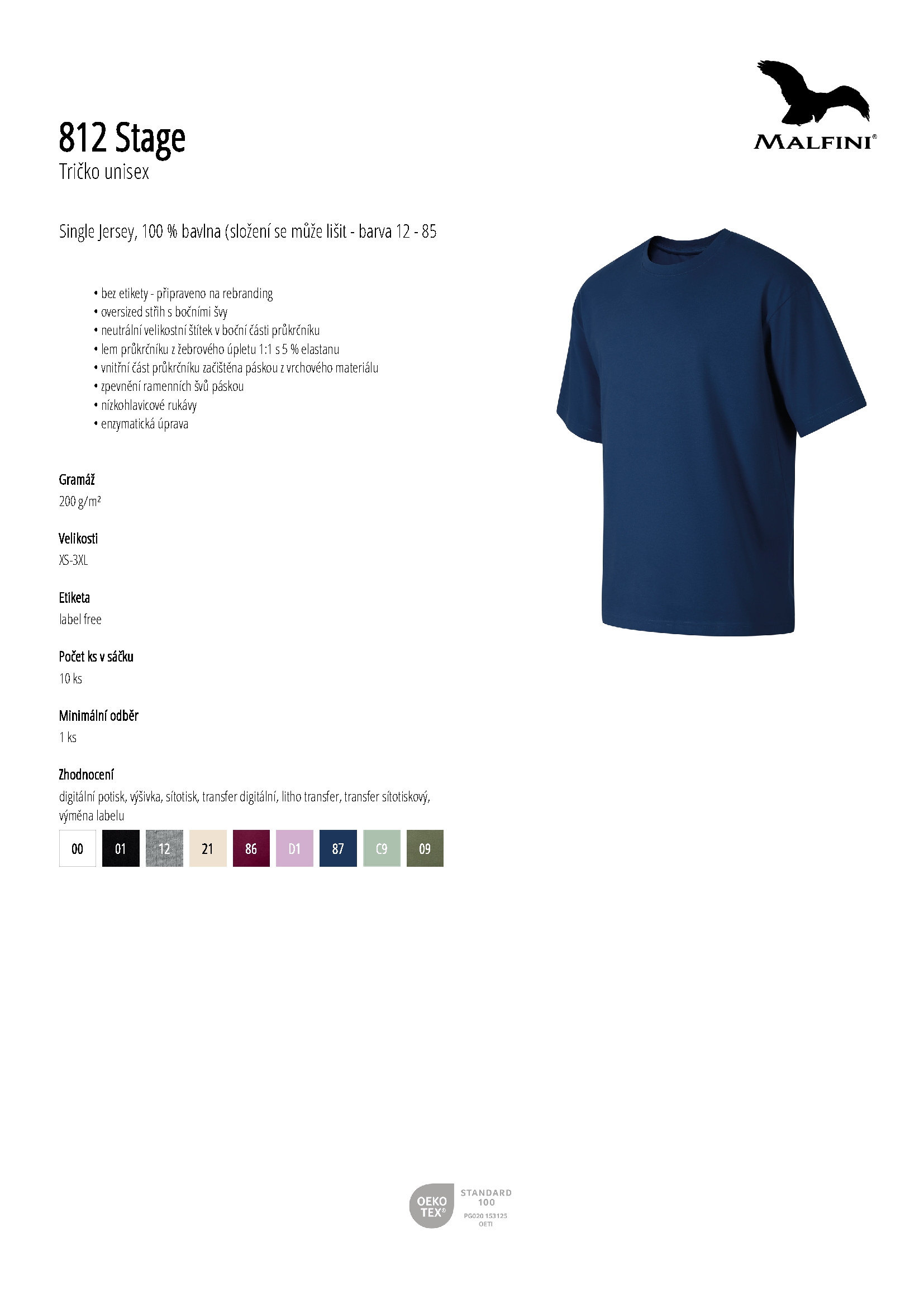 Karta produktu Tričko unisex Stage 812 mandlová