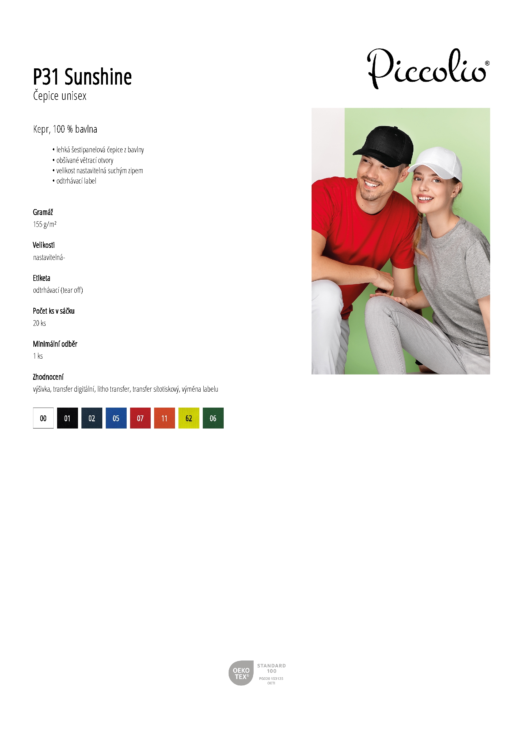 Karta produktu Čepice unisex Sunshine P31 bílá